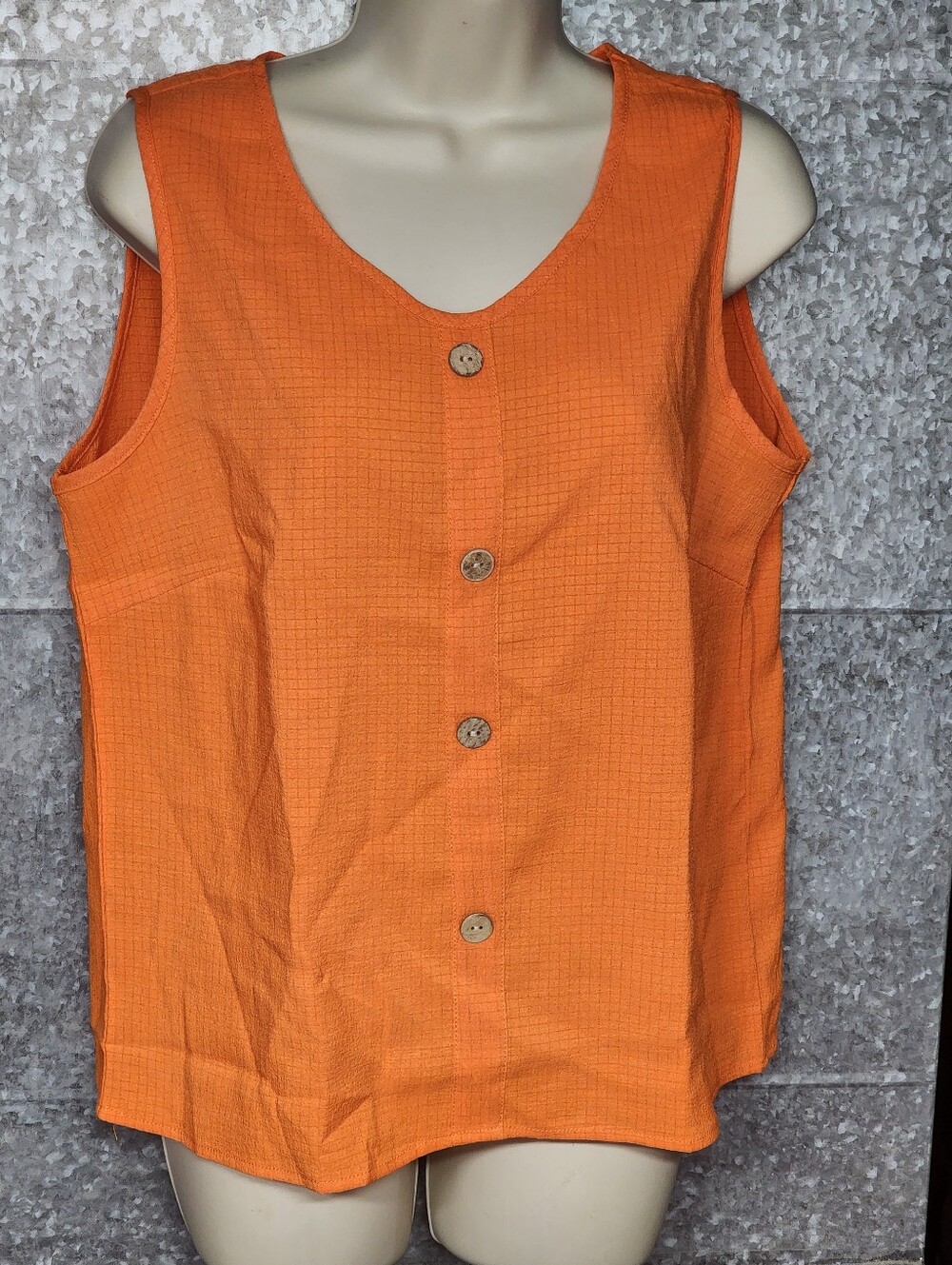 Orange sleeveless tank top V-neck Shorts 2 Pc Set Women XL
